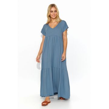 Rochie maxi lejera cu decolteu in V