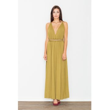 Rochie maxi  M483 - verde - viscoza
