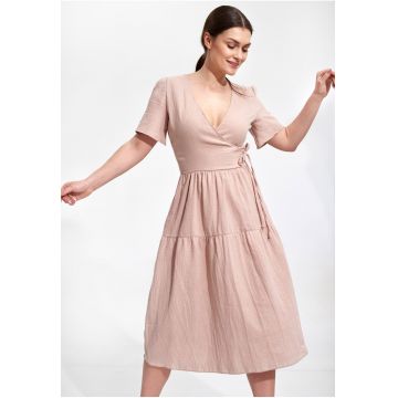 Rochie midi -  bumbac - bej