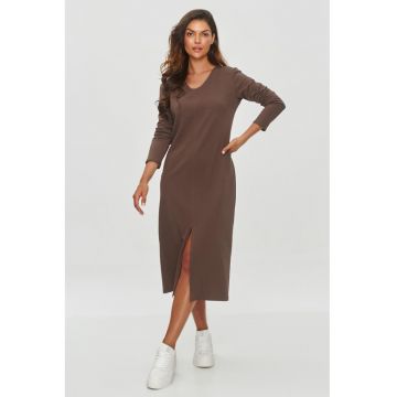Rochie midi cu crapatura frontala