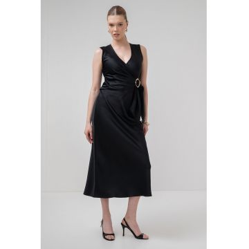 Rochie midi cu decolteu in V Titano