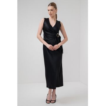 Rochie midi cu decolteu in V Titano