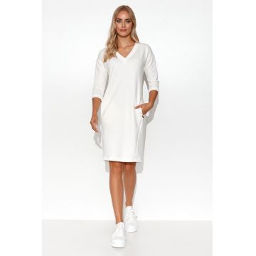 Rochie midi din amestec de bumbac - cu buzunare
