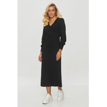 Rochie midi dreapta cu decolteu in V