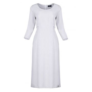 Rochie midi  gri - maneci 3/4 - poliester