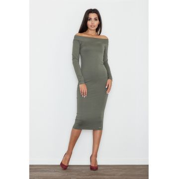 Rochie midi M558 -  verde - viscoza