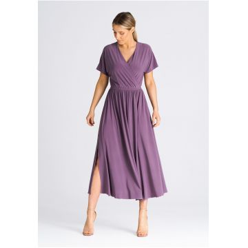 Rochie midi  M935 - poliester/elastan - mov -