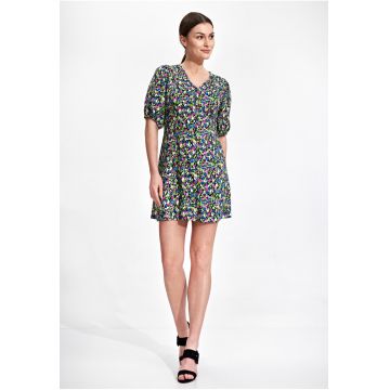 Rochie mini  de vara - viscoza - multicolor