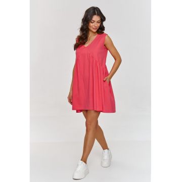 Rochie mini supradimensionata cu buzunare -
