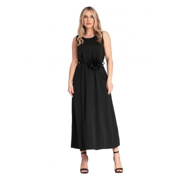 Rochie  neagra - fara maneci - material de calitate superioara - viscoza/poliester/spandex -