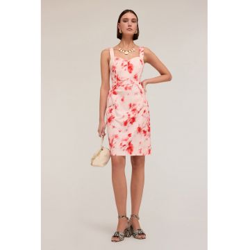 Rochie scurta cu imprimeu grafic - Roz deschis - Piersica -