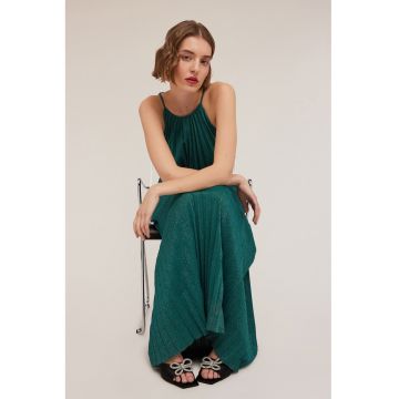 Rochie stralucitoare dreapta cu pliuri
