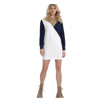 Rochie  tricolor - croiala dreapta - bumbac 95% - elastan 5% -