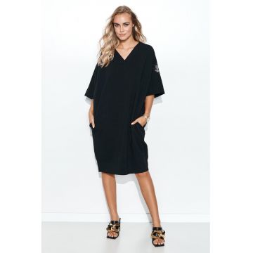 Rochie-tricou supradimensionata cu maneci medii