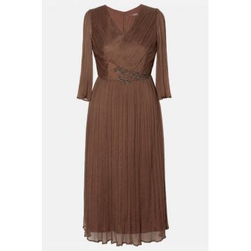 Rochie 995 matase naturala maro Viada