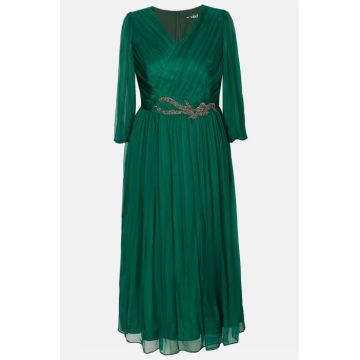 Rochie 995 matase naturala smarald Viada