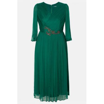 Rochie 995 matase naturala smarald Viada