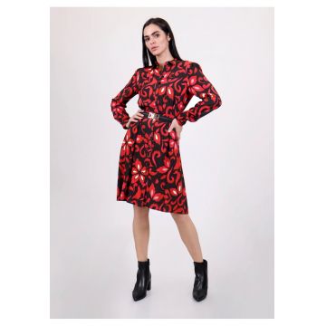 Rochie-camasa din viscoza - cu imprimeu floral