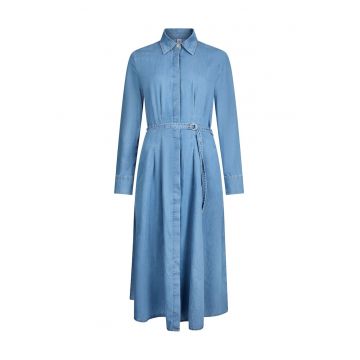 Rochie-camasa midi din denim cu buzunare