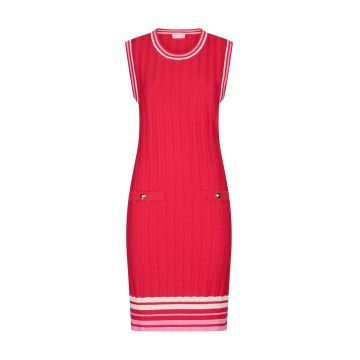 Rochie cambrata cu striatii - fara maneci