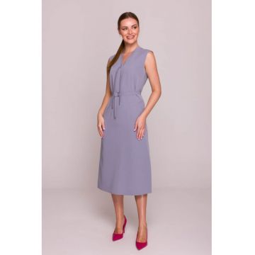 Rochie cu decolteu legat si curea in talie -