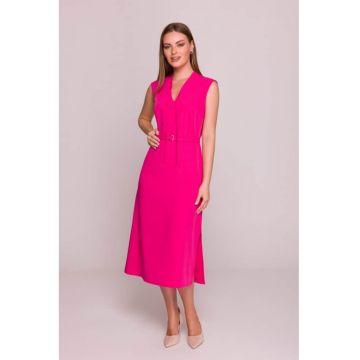 Rochie cu decolteu legat si curea in talie -