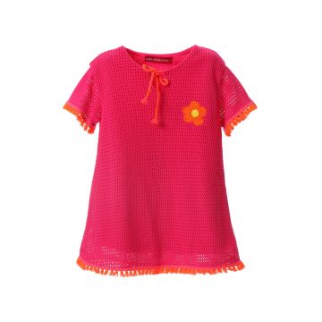 Rochie de bumbac cu aspect crosetat