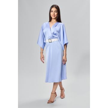 Rochie de ocazie in clos cu maneci supradimensionate Elwisia Bleu
