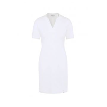 Rochie din amestec de bumbac cu guler ascutit