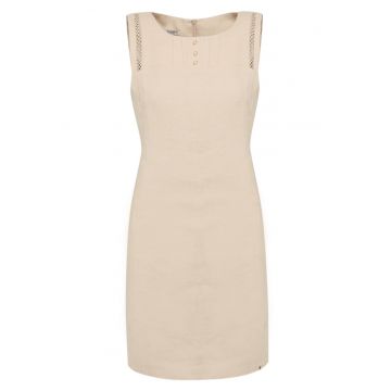 Rochie dreapta de canepa cu nasturi decorativi