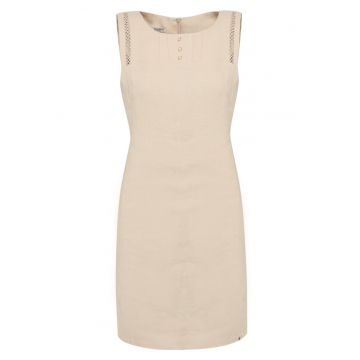 Rochie dreapta de canepa cu nasturi decorativi