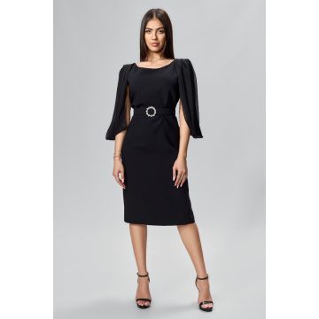 Rochie eleganta cu maneci din voal decupate Karim Neagra