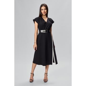 Rochie eleganta in clos cu crepeu in fata Lisbeth Neagra