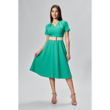 Rochie eleganta in clos cu maneci scurte Romena Verde Deschis