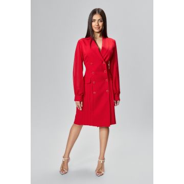 Rochie eleganta tip sacou cu maneci din voal Sue Rosie