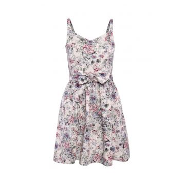 Rochie evazata de bumbac - cu imprimeu floral