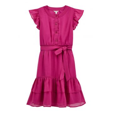Rochie fara maneci cu volane
