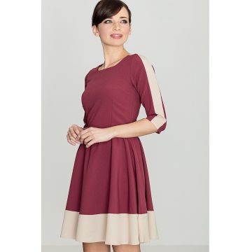 Rochie  K057 - burgundy - fabric elegant - poliester