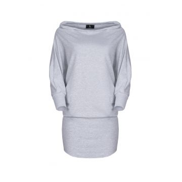 Rochie  K254 - gri - bumbac -