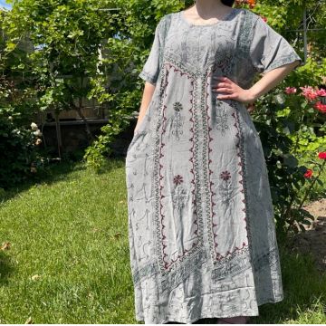 Rochie Lunga Brodata Miuta 100
