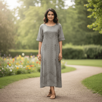 Rochie Lunga Brodata Miuta 104