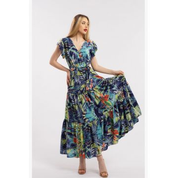 Rochie lunga cu decolteu in V