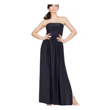 Rochie lunga -  Poliester/Elastan - Negru