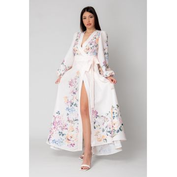 Rochie Lunga tip Kimono Off White 15546