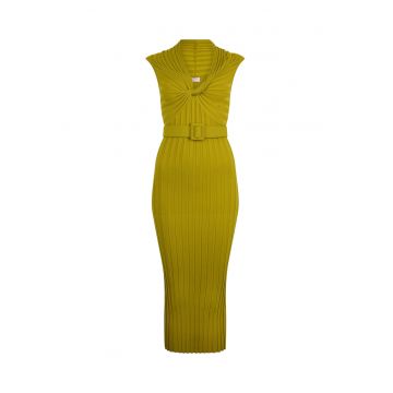 Rochie midi cambrata cu o curea in talie