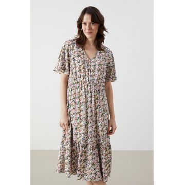 Rochie midi cu decolteu in V