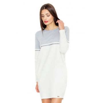 Rochie mini dama Carnwene M510 alb-gri