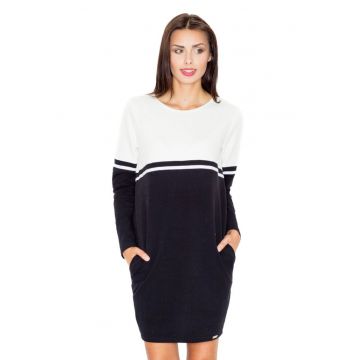 Rochie mini dama Carnwene M510 ecru-negru