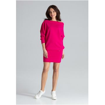 Rochie mini dama Stubby K254 roz