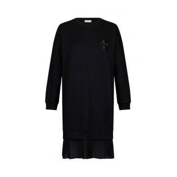 Rochie mini dreapta cu terminatie cu pliuri
